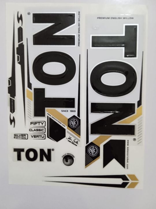 Ton Bat Sticker New 3D 2023 TON Full Black Edition Cricket Bat Sticker For Professional ...