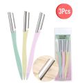 3 piece portable women tinkle eyebrow face razor trimmer shaper shaver Hair removal tool stainless steel. 