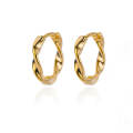 Stainless Steel Irregular Twist Earrings for Women Gold Color Round Hoop Earrings Fashion Jewelry Wedding  Free Shipping. 