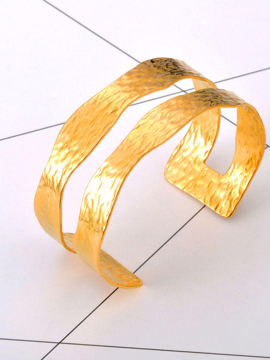 Lokaer%20Stainless%20Steel%20Handmade%20Casting%20Wide%20Cuff%20Open%20Bracelet%20Bangle%2018K%20PVD%20Plated%20Waterproof%20High%20Quality%20Jewelry%20B24082%20-%20Image%204