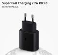 Original Samsung 25W Usb Type C Super Fast Charger Pd Wall Power Adapter S22 S21 A53 A73 A33 A13 A52 A72 Z Fold 3 Cargador. 
