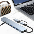 8 Ports USB C HUB USB A TYPE-C HUB Concentrator USB C Docking Station 5Gbps Multi Adapter SD TF Card Reader For MacBook Air PC. 