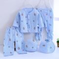 5pcs Newborn Baby Boys Girls Cute suit Long Sleeve Tops+hat+pants +bib Outfits Set From 0 To 4 Months Clothes Set For Baby. 