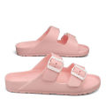 Summer Men's Casual Simple Solid Color Buckle Plastic Slip-On Flat Heel Adjustable Slippers. 