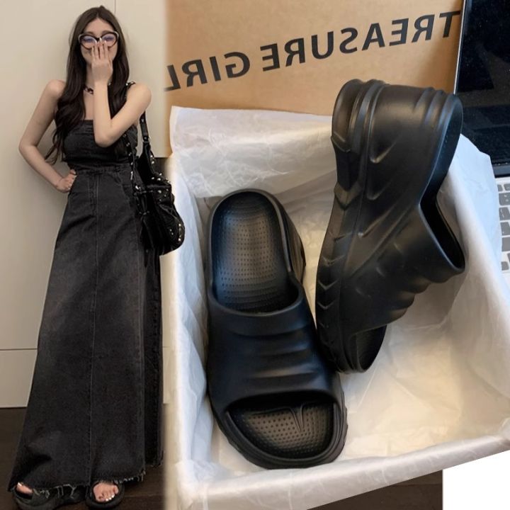 Women Summer 8 Cm Chunky Sole Wedges Heels Flip Flops Outdoors Charm Casual Classic Shoes Waterproof Slippers Trend Sandals