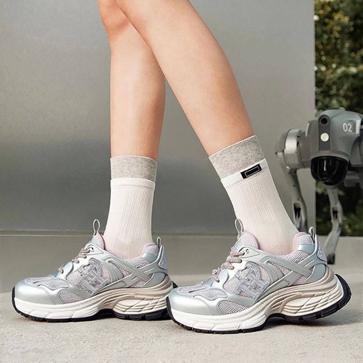 C-H%20Women's%20Shoes%20White%20%20Brand%20%20New%20Silver%20Lace%20Mesh%20Shoes%20Simple%20and%20Comfortable%20Outdoor%20For%20Girls%20Students%20-%20Image%204