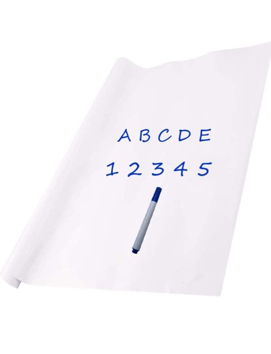 Dry%20Erase%20Whiteboard%20Sticker%20Wall%20Decal,Self-Adhesive%20White%20Board%20Sticker%20Vinyl%20Peel%20and%20Stick%20Paper%20for%20School,%20Office,%20Home,%20Kids%20Drawing%20with%201%20Marker%2078.7%20X%2017.5%20inch%20-%20Image%202