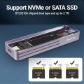Laptop JEYI Visual Smart M.2 NVMe /SATA SSD Enclosure, USB 3.2 Gen 2 10Gbps, External M2 Adapter Case Support M-Key B +M Key UASP Trim. 