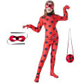 Anime Ladybug Girl Clothing Halloween Stage Performance Children's  Clothing Miracle Girl Black Cat Noel jumpsuit. 