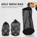 Black Golf Ball Pouch Bag with Durable Nylon Material Sports Mesh Net Bag Suitable for Outdoor Gyms Travel.