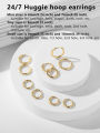 5 Pairs Small Hoop Earrings for Women: 18K Gold Plated Surgical Stainless Steel Huggie Hoop Earrings for Cartilage Helix Tragus.