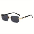 Rimless Sunglasses Rectangle Fashion Popular Women Men Shades Small Square Sun Glasses For Female male Summer Traveling Oculos. 
