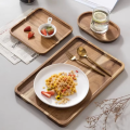 Natural Acacia Wood Tray Coffee Tray Rectangular Plate Fruit Snacks Food Storage Trays Dessert Candy Tray Gongfu Tea Tray. 