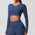 Yoga Shirts For Women Long Sleeve With Padded Fitness Running Gym Clothes Workout Dry Fit Breathable High Elastic Sports Top. 