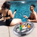 Inflatable Swimming Pool Beer Table Cooler Floating Bar Tray Pool Mattress Water Food Beverage Holder Swimming Accessory.