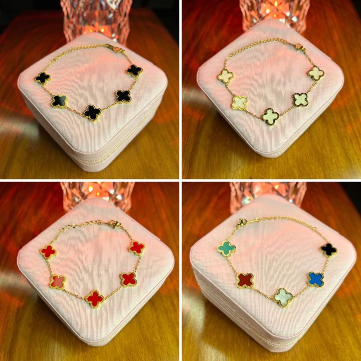 Five Clover Trendy Elegant Vancleef latest design Bracelet for wo