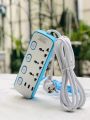 Extension lead Heavy Duty 3m Copper Wire Usb  Extension  Board with 4 Sockets (3 USB + 4 Universal + ON & OFF button), Multifunctional Power Strip, white Colors Usb port Extension lead / Three shoo lead cooper 3 meter. 