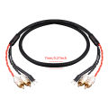 Audio 2RCA Cable with Ground Wire Black tape player LP Vinyl Record Player Amplifier Chassis Gold Plated plug.