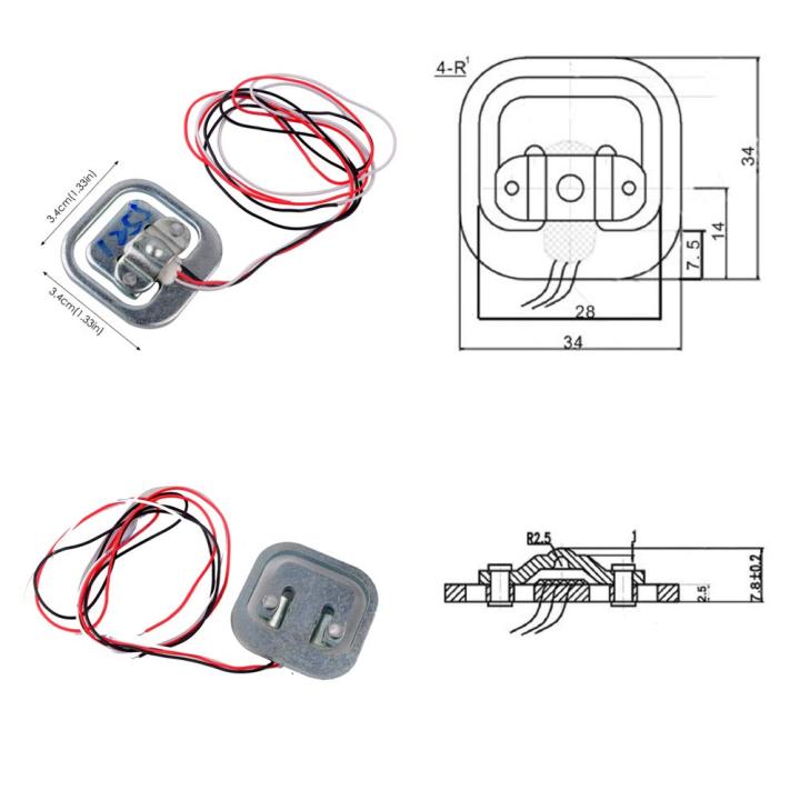 4pcs%2050kg%20Load%20Cell%20Half%20Bridge%20Strain%20Gauge%20Human%20Body%20Scale%20Weight%20Sensor%20+%201pcs%20HX711%20Amplifier%20AD%20Module%20for%20Arduino%20-%20Image%202