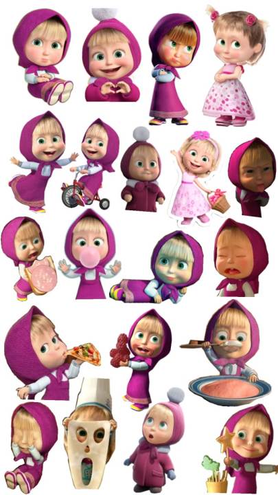 10/30/50/100pcs Masha Character Stickers Cute Cartoon Girl Decals ...