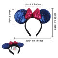 1pc Mouse Ears Headband Girls And Kids 4 Inch Polka Dot Bow Hairdband Holiday Party Travel DIY Hair Accessories.