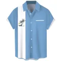 Summer Men'S Casual Shirt Coconut Print Short-Sleeved Shirt Ropa Hombre. 
