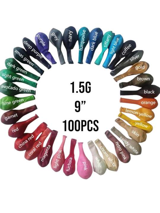 1.5G Kaiyue Balloons 100 pcs pack 9”