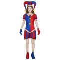 Pomni Cosplay Jumpsuit with Hat AShoes Cover Gloves Magical Virtual Circus Outfits for Halloween Carnival Circus Pomni Costumes. 