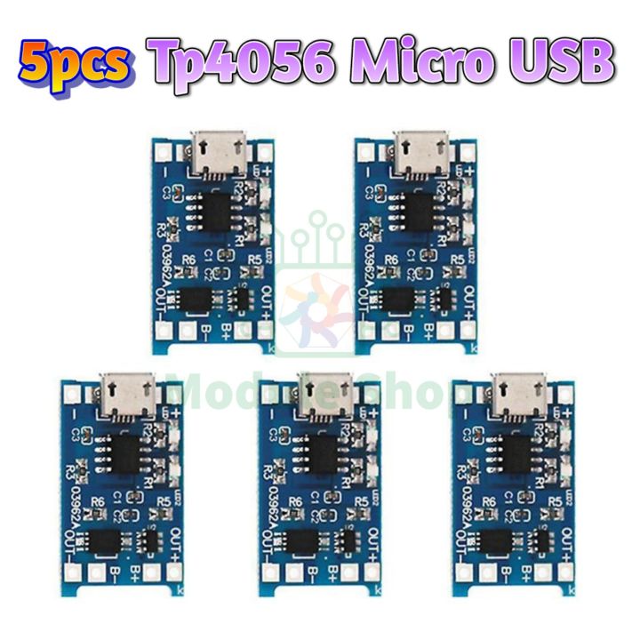 5pcs TP4056 Lithium Battery Charging Board with Battery Protection Chip for 3.7V 18650 Battery