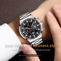 Fashion Mens Sports Watches for Men Business Stainless Steel Quartz Wrist Watch Luxury Man Casual Luminous Clock часы мужские. 