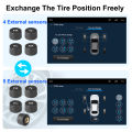 JMCQ USB Android TPMS Tire Pressure Monitoring System Display Alarm System Internal External 5 Sensors For Car Navigation Radio. 