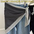 Fashion Multi-functional Floral Triangle Scarf Matching Pants Silk Satin Women's Necktie Decorative Headscarf Summer.