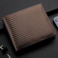 New Carbon Fiber Short Wallet Men's Card Bag Integrated Zipper Change Bag Holder. 
