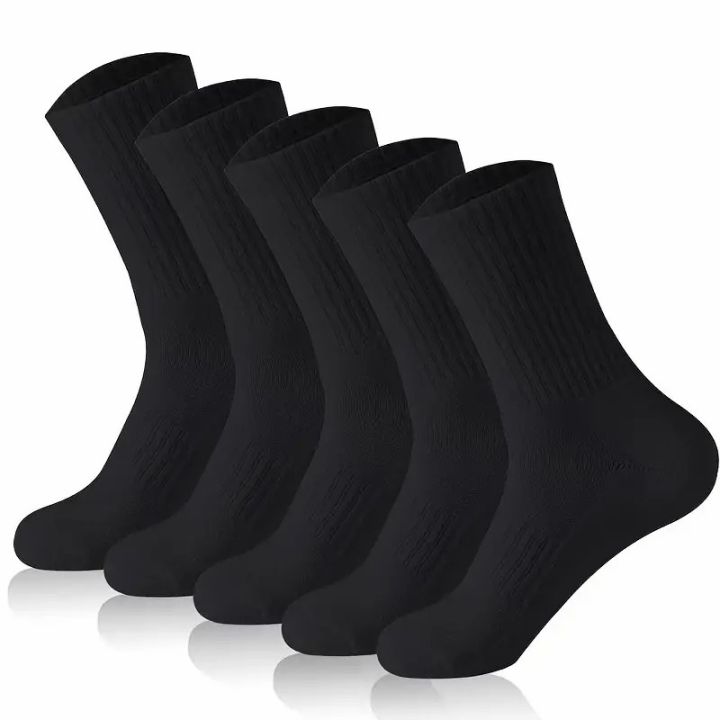5/10/20%20Pairs%20Neutral%20Solid%20Color%20Round%20Neck%20Socks%20Spring%20Autumn%20Sweat%20Absorbing%20Breathable%20Comfortable%20All-season%20Sports%20Socks%20-%20Image%203