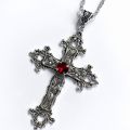 Y2K Punk Crystal Big Cross Pendant Necklaces for Women Men Gothic Irregular Cross Clavicle Chain Necklaces Aesthetic Jewelry.