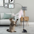 Cat Toys Cat Teaser Stick With Bell Extended Rod Suction Cup Self High And Durable Bite Teaser Tool Replaceable Feather Head. 