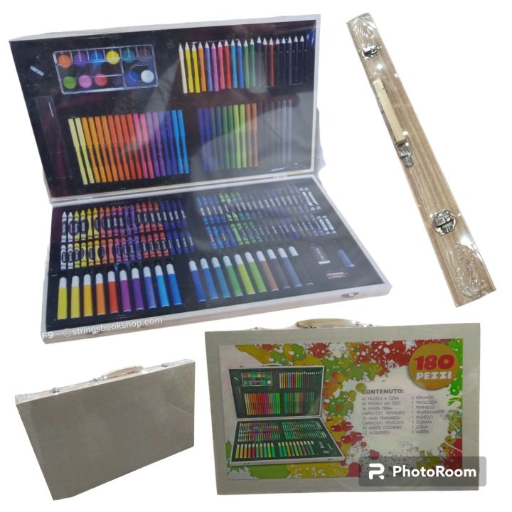 wooden colours box for kids art box 12x18 inches markers water colour cryons oil pastels pencil colour and many more