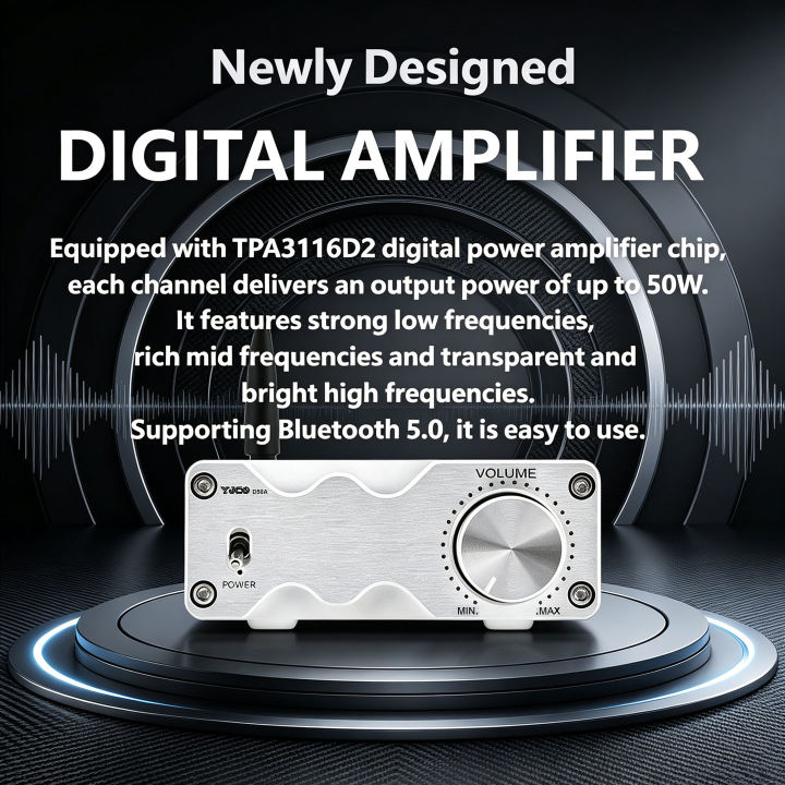 YJCO%20Mini%20Power%20Amplifier%20TPA3116%20Bluetooth%205.0%20HiFi%20Stereo%20Digital%20Class%20D%202.0%20Channel%2050W+50W%20Amp%20Audiophile-Grade%20D50A%20-%20Image%202