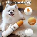 Funny Pet Toys Cigar Big Smoke Plush Squeak Dog Chew Toy Interactive Molar Chew Toy Bite Resistant Fake Cigarette Dog Chew Toy.