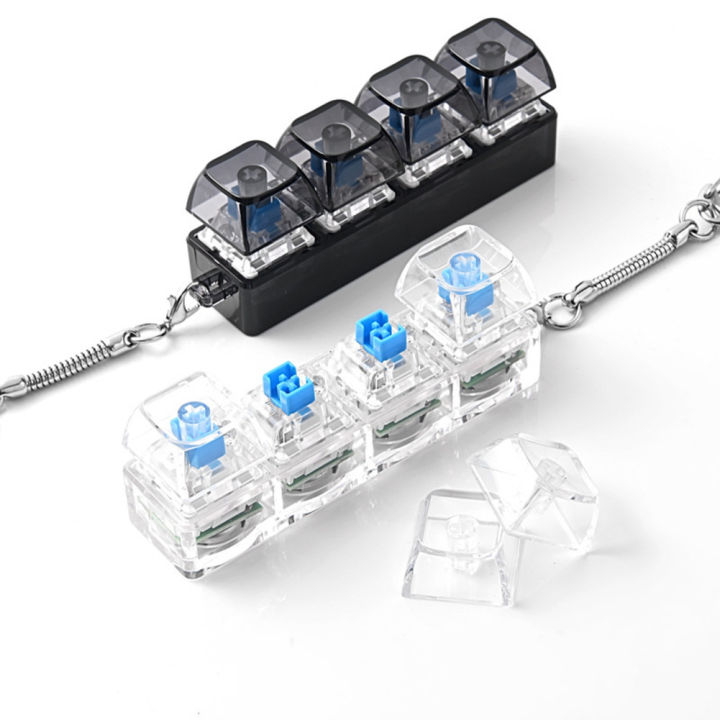 1pcs%204%20Keys%20Mechanical%20Keyboard%20Tester%20LED%20Keyboard%20Key%20Toys%20Stress%20Relief%20DIY%20Fidget%20Button%20Keycap%20Fidget%20Keychain%20Toys%20-%20Image%202