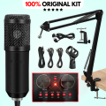 FunBug CM900 Professional Studio Condenser Microphone Kit with V9 Sound Card & Mic Arm Stand for Home Studio Recording, Podcasting, Live Streaming & Gaming. 