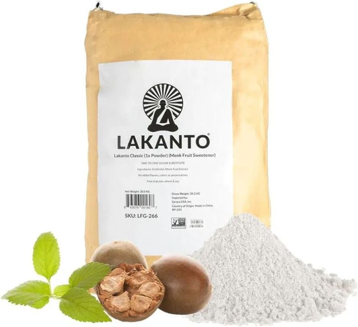 Lakanto Powdered Monk Fruit Sweetener with Erythritol - Bulk Powdered Sugar Substitute, Baking, Extract, Sugar Replacement (Powdered 500gram