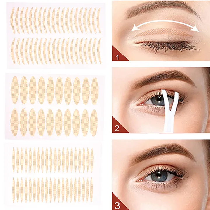 400Pcs Invisible Eyelid Sticker Double Eyelid Transparent Self Adhesive Mesh-Lace Eye Tape Sticker Ladies Eye Makeup Tools
