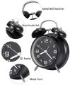 Twin Bell Loud Alarm Clock Metal Frame 3D Dial with Backlight Battery Operate Desk Table Alarm Clock For Home and Office.. 