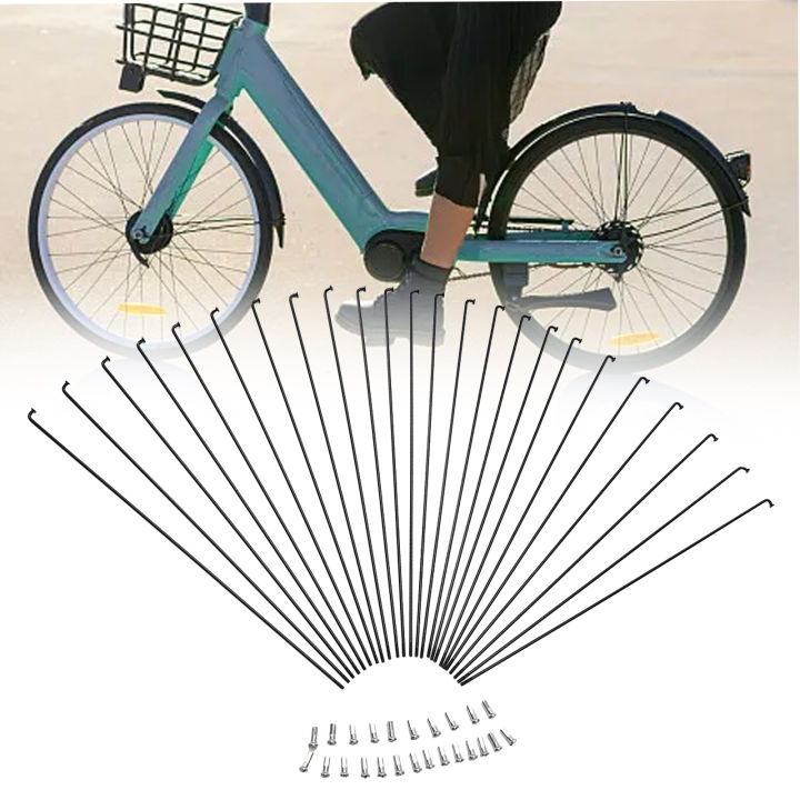 24pc%20Bicycle%20Wheel%20Spokes%20Wire%202mm%20Mountain%20Road%20Bike%20Steel%20Spokes%20With%20NIPPLES%20Set%20255MM%20275MM%20289MM%20Bicycle%20Spokes%20Accessories%20-%20Image%202