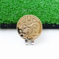 Removable Golf Ball Marker Year of the Golden Dragon With Magnetic Hat Cap Clips For Golfer Boys Girl Alloy Marker.