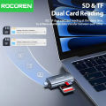 Rocoren Card Reader 2 in 1 USB 3.0 5Gbps USB A USB C Combined Design SD/TF Cards 2TB Smart Cardreader for Laptop Accessories. 