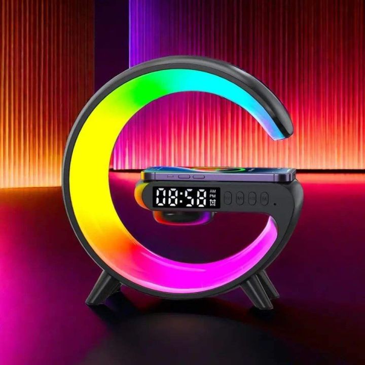 G63 Bluetooth Control Spicker Lamp Wairless Charger Alarm clock For Room Decorations Table & Bed Side Lamp