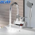 Bathrooms Shower Faucet with Sensor Electric Hot Flowing Kitchen Tap Water Heater Heating Tankless Portable for Kitchen Bathroom. 
