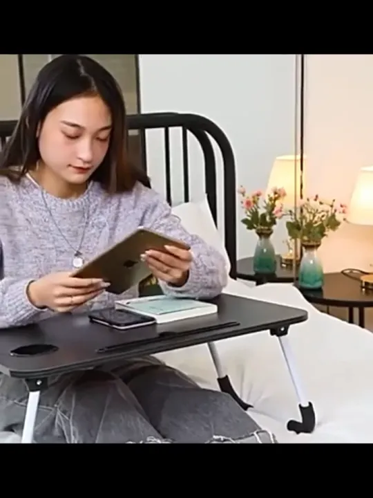 Study Stand Wooden Study Table , laptop table , foldable wooden table, Dormitory ...